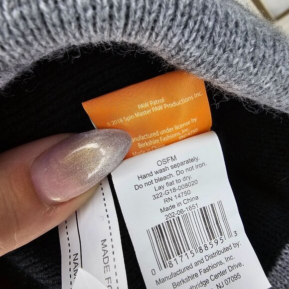 Nickelodeon Paw Patrol Kids Beanie Hat With Pom Pom Blue & Gray OSFM - Picture 3 of 5